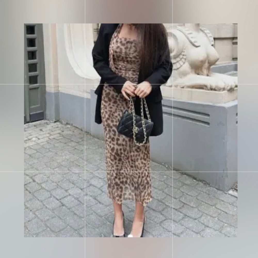 NWT Zara LeopardPrintDress🎀 For a VDay or anyday in a Bloggers Fave!🥰💕🔥 - Picture 2 of 8